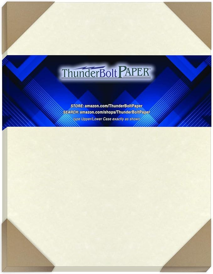 50 Old White Parchment 65lb Cover Weight Paper 9" X 12" (9X12 Inches) Frame and Sketch Pad Size - Printable Old Parchment Semblance