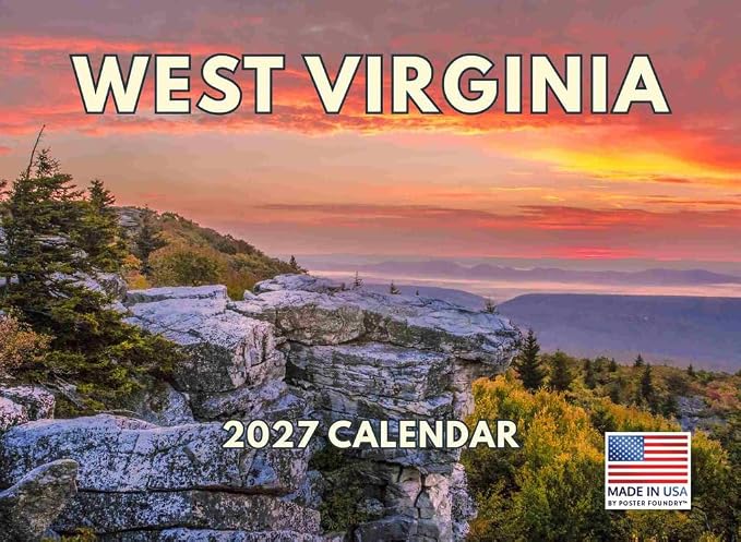 West Virginia Calendar 2027 Monthly Wall Calender 12 Month