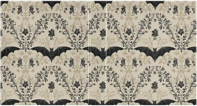 Gothic Bat Round Ring Binders Floral (5) 1.5 Inch 3 Ring Binder with Clipboard Holds 200 Sheets Office Home School