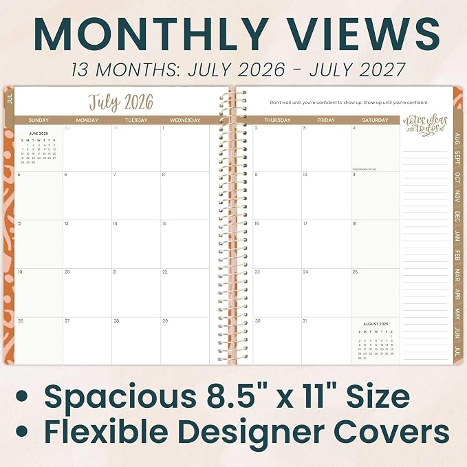 bloom daily planners 2026-2027 (8.5" x 11") Academic Year Day Planner (July 2026 - July 2027) - 13 Months Weekly & Monthly Agenda Organizer with Stickers & Tabs - Moments of Grace