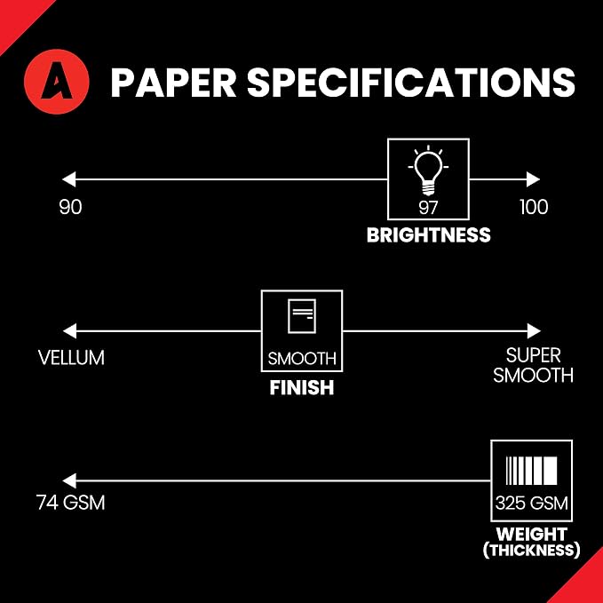 Accent Opaque White 8.5” x 11” Cardstock Paper, 120 Lb, 325 GSM – 150 Sheets (1 Ream) – Premium Smooth Extremely Heavy Cardstock, Printer Paper for Invitations, Cards, Menus, Business Cards – 188179R
