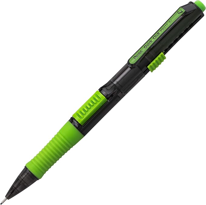 Pentel Quick Click Pop Mechanical Pencil, (0.7mm) Med. Line, Assorted Barrels, Spinner Display - 42 Pieces (PD217A-42)