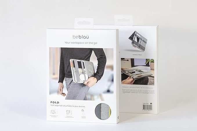 FOLD Portable TECH Organizer attachable to your Devices | Desk Sleeve | Gadget case | Working from Home Essentials | Laptop accessories | Backpack Insert | Portfolio |