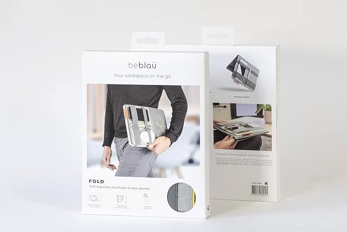 FOLD Portable TECH Organizer attachable to your Devices | Desk Sleeve | Gadget case | Working from Home Essentials | Laptop accessories | Backpack Insert | Portfolio |