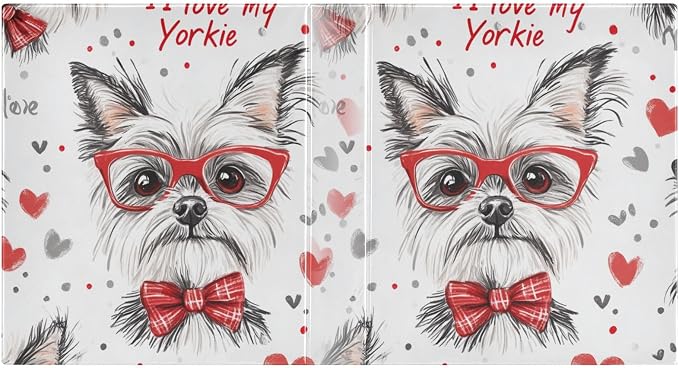 Pets Yorkie Dog Decorative 3 Ring Binder 1.5 Inch Large View Binders with Pockets Holds 200 Sheets File Organizer for Office College School, 2 Pack
