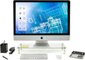 Mount-It! Glass Desktop Monitor Stand Riser, 22", 44 lbs | Raised laptop stand and organizer, clear tempered glass, supports computer screens and office desk supplies.