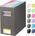 BALEINE 1PK File Organizer Box, Cardboard File Folder Organizer with Handle | Strong Corrugated Paper Core, Label Stickers for Identification, Hanging File Folder Organizer, Home Office Document Storage