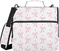 Bow Binder Bag 3 Ring Zipper with Handle Shoulder Strap | for School Work Office Organizer Storage Case