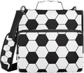 Soccer Ball Binder Bag 3 Ring Zipper with Handle Shoulder Strap | for School Work Office Organizer Storage Case