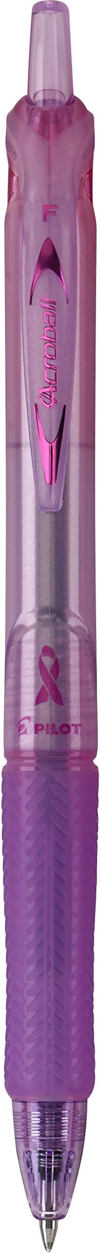PILOT Acroball Breast Cancer, Assorted Point, Black/Pink Ink, 14-Count