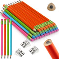 Fainne 48 Pcs Large Pencils 3 Sharpeners,Multicolor,Triangle,Fat Pencils