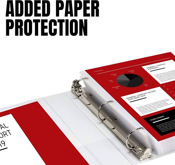 2.5 Inch 3 Ring Binder 12 Pack, Holds 475 Sheets, Round Ring, White | Presentation Binder, Customizable Clear View, PVC-Free, Gap-Free Rings, Inside Pockets, Fits 8.5x11, Assembled in USA
