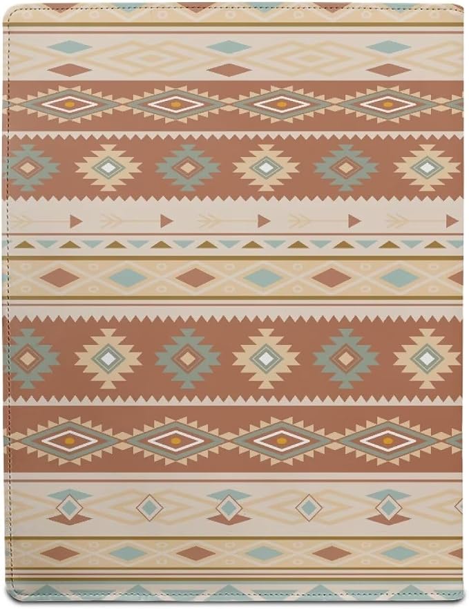 Dreaweet Aztec Padfolio Southwestern Geometric Leather Portfolio Binder Organizer,Folio Notebook with Clipboard for Office,Business,Work,Portfolio Folder for Documents Resume