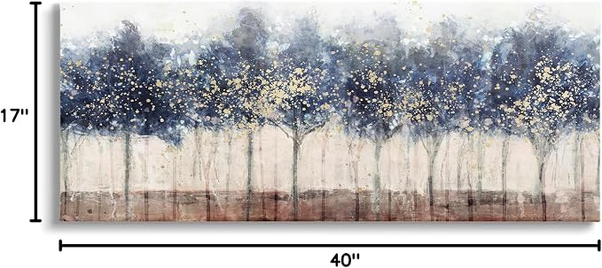Modern Trees Floral Landscape, 17 x 40 Inch Canvas Wall Art | Stupell Industries · By Nina Blue · Ready to hang · Nature inspired for living room or office · Made in USA
