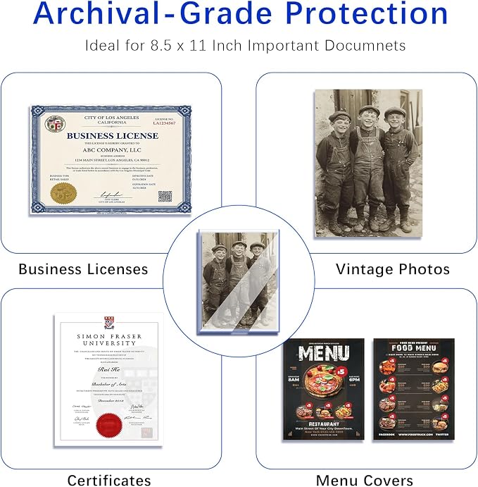 20ct 8.5"x11" Document Toploader - 25Mil Heavy Duty Print Protector Holder | 25Mil Rigid Sleeves Protect Documents, Photos and Prints from Scratches and Bends, Clear Design for Display and Storage