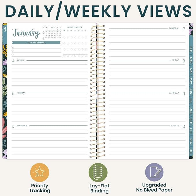 bloom daily planners 2027 Planner (January - December 2027) - Weekly & Monthly Softcover Planner for Women - Calendar Year Inspirational Agenda Book with Stickers - 5.5" x 8.25" - Be Kind