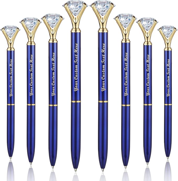 HISHER 20 Pack Custom Crystal Ballpoint Pens Smooth ABS Plastic Twist Pen