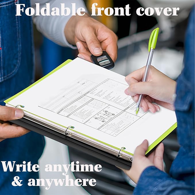 INFUN 1.5 Inch Telescoping 3 Ring Binder - 6PCS, Flexible Round Binder with Customizable Front Cover and Clear Catalog Pocket, 1.5Inch Rings, White – Perfect for School, Office & Home