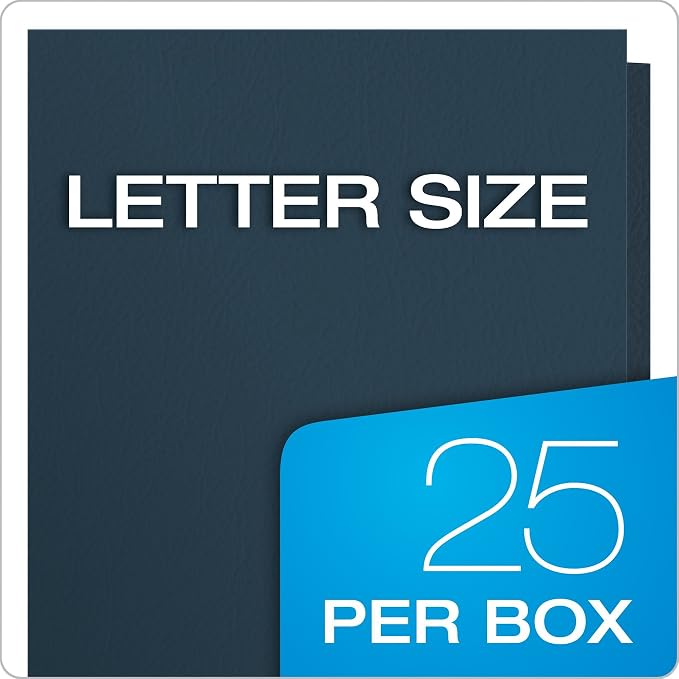Oxford Twin-Pocket Folders, Textured Paper, Letter Size, Dark Blue, Holds 100 Sheets, (57538EE) 25 Count (Pack of 5)