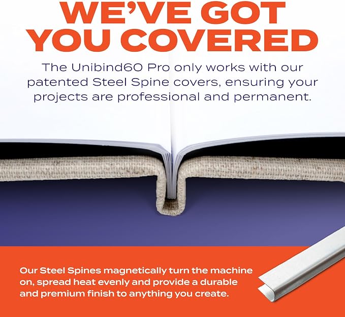 Unibind60 Pro Thermal Binding Machine Plus 10 Hardcovers for Offices & Pitch Decks | No Warm-Up Needed | Fast and Easy Binding with a Professional Finish