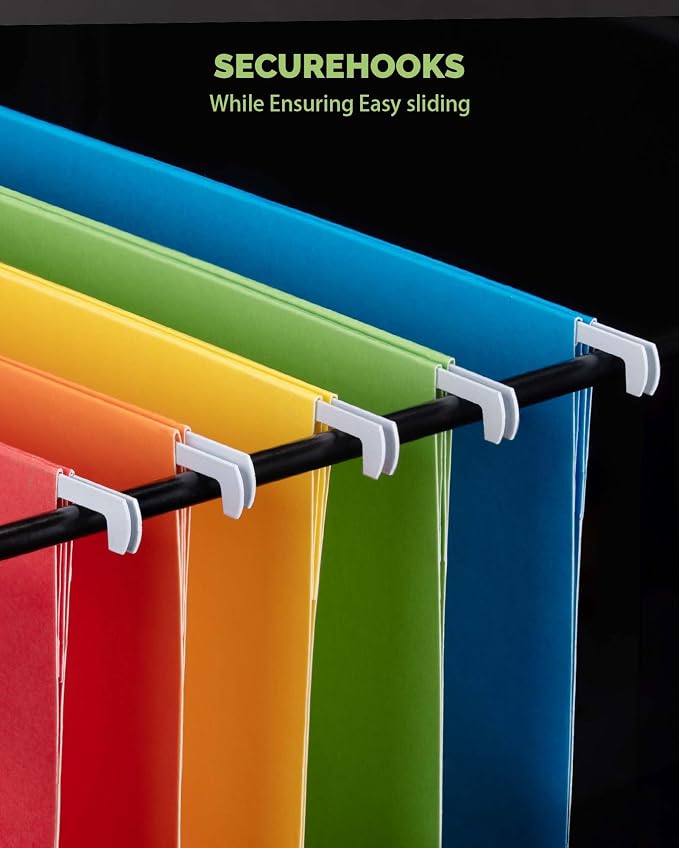 Oterri 8 Pack Multi Color File Organizer, Small Storage Box and 25 Pack Hanging File Folders