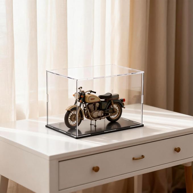 Acrylic Display Case Clear Collectible Display Box for Miniture House, Dustproof Acrylic Showcase, Easy Self Assembly Storage Cases for Action Figures and Art Figurine, 10 x 8 x 9 inch