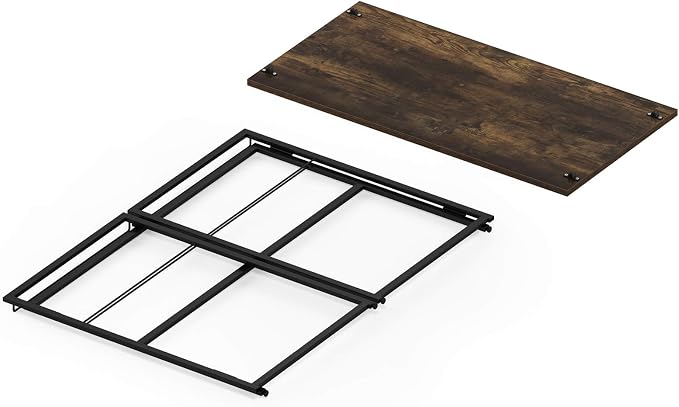 FURINNO Riau No Tool/No Assembly/Folding Metal Frame Computer Desk, Rustic Oak/Black