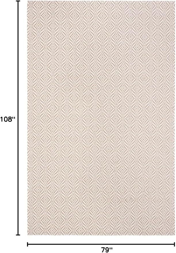 Martha Stewart x SAFAVIEH Area Rug Collection - 6'7" x 9', Charcoal & Grey, Flat Weave Cotton, Ideal for Living Room, Bedroom, Office, Dining Space (MSR403B)