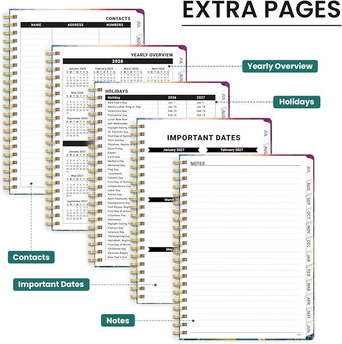 ZOTIA Planner 2026-2027 Weekly & Monthly Calendar Planner Jul 2026-Jun 2027