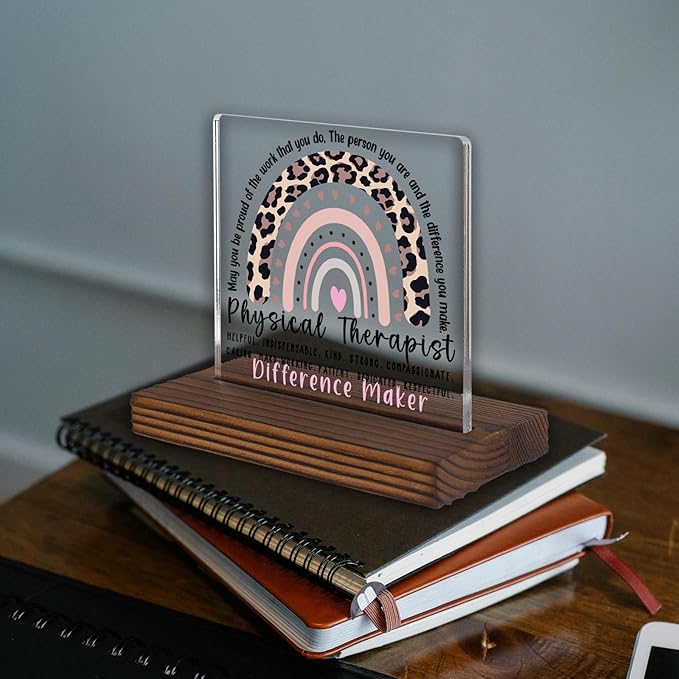 Physical Therapist Desk Gift Sign, Thoughtful Thank You Office Plaque for Physical Therapy Appreciation, PT Recognition Decor for Clinic Desk, Retirement Promotion PA105