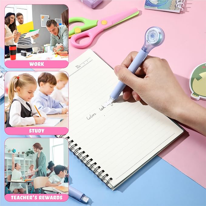 Gersoniel 10 Pack Correction Tape Pen for School Office,Blue Color