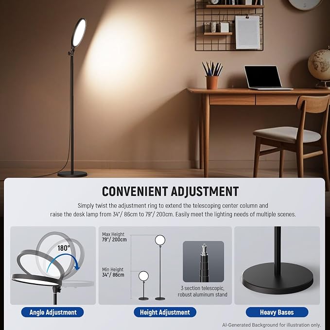 NEEWER Basics 12" 24W Large Ring Light w 68" Stand/Phone Holder for iPhone | Remote, Video Recording Selfie Streaming Makeup Studio Photography, 3000K-6500K CRI98 Full Screen LED Panel Lighting, BR13
