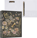 3 Ring Binder Bee Wildflowers 1.5 Inch Three Ring Binder | Cute Binder with 3 Storage Pockets for Women School Office Supplies
