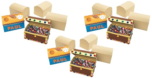 Colorations Decorate Your Own Papier-Mache Treasure Chests - Set of 12 (Pack of 3)