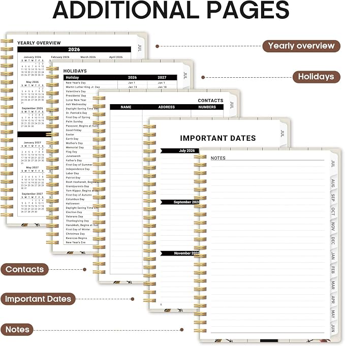 Academic Planner 2026-2027, Jul 2026-Jun 2027 Monthly & Weekly Planner