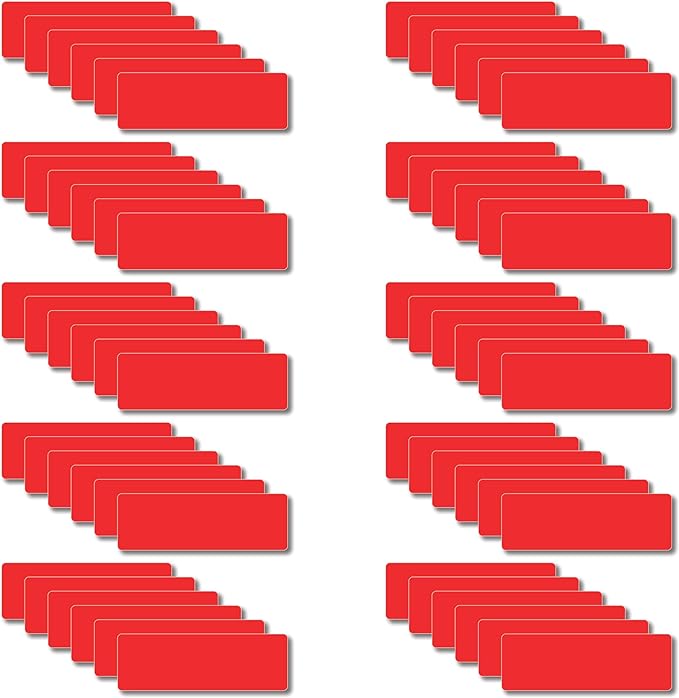 Magnetic Dry Erase Magnets Labels 3x1 inches, Reusable Name Tags, Organizing Schedules in Office/Classroom. Work on Fridge/White Board (Red 60Pcs)