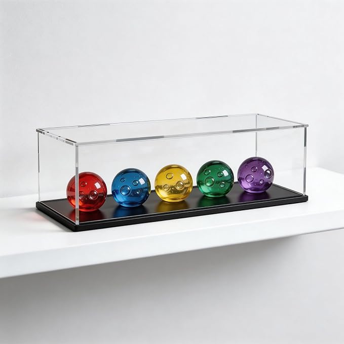 Large Acrylic Display Case, Clear Acrylic Display Box with Matte Base, Dustproof Collectible Storage Cases, DIY Easy Assembly Showcase for Figures, Models, Collectibles, 14 x 5 x 5 inch