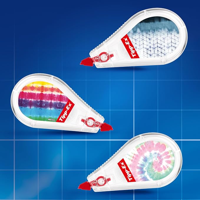 Bic Tipp-Ex Correction Tape Set with 5 Mini Pocket Mouse (2 Assorted Decorations and 3 Fantasy Colours) and 3 Micro Tape Twist - Assorted Colours, Pack of 8