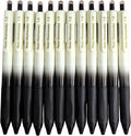 Fengtaiyuan Retractable Gel Pens, 1.0mm Bold Point Quick Dry Black Ink, 12 Pack Gradient Black-White Barrel with Ergonomic Non-Slip Grip, Smooth Writing for Grading Highlighting Signing Office School