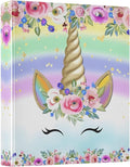3 Ring Binder Unicorn Pink 1.5" Round Ring Binders View Binder with 200 Sheet for Kids School Supplies Women Men Office, 1 Pack