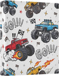 3 Ring Binder Truck Racing Car Flag Truck 1.5" Round Ring Binders View Binder with 200 Sheet for Kids School Supplies Women Men Office, 1 Pack