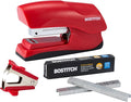 Bostitch Office Heavy Duty 40 Sheet with 1250 Staples and Staple Remover, No Jam Desktop Stapler, School Bulletin Boards, Office & Classroom, Red (B175-RED-VP)
