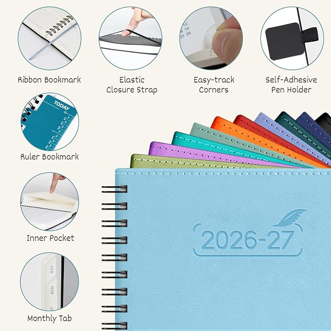 BEZEND Planner 2026-2027 Weekly and Monthly, Hourly Timeslot (A5-6"x8.5")