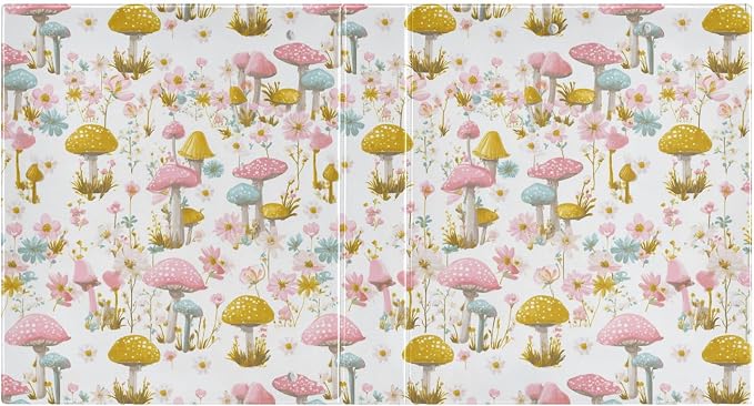 Mushroom Round Ring Binders 1.5 Inch Butterfly Snail Dragonfly Daisy Flowers 3 Ring Clipboard Binder for Office School Work Supplies File Folder Document 200 Sheet Capacity Easy Open 2 Pieces
