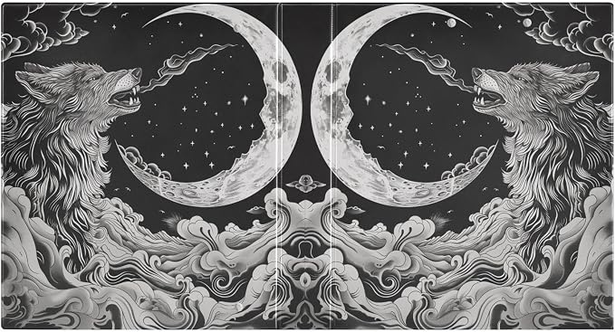 3 Ring Binder Wolf Whistling Moon 1.5 Inch Three Ring Binder | Cute Binder with 3 Storage Pockets for Women School Office Supplies