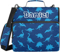 Custom Dinosaurs Dark Blue Pattern 3 Ring Zipper Binder with Shoulder Strap & Handle 1.5 Inch D-Ring Zippered Bag with Multiple Pocket, Personalized Binder Organizer for School or Office