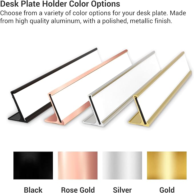 Custom Engraved Desk Plate | Personalized with your Name and Title | Perfect Decor for Office, Business, or Home | Multiple Font and Color Options | 2x8" or 2x10" (Silver w/Black Letters, 2x10")