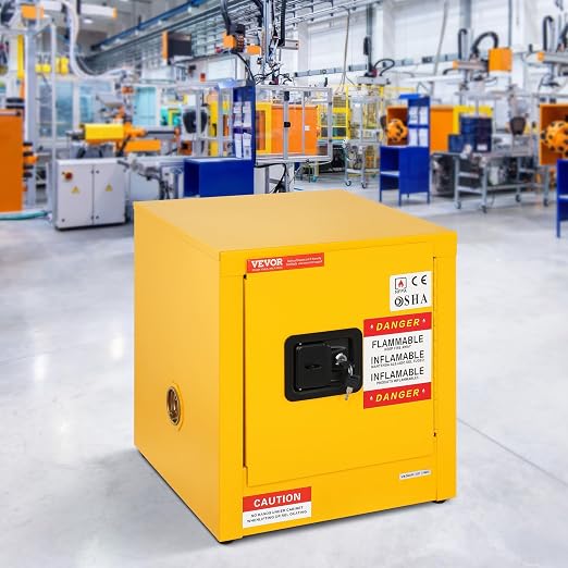 VEVOR Flammable Cabinet 17" x 17" x 18", Galvanized Steel Safety Cabinet, Adjustable Shelf Flammable Storage Cabinet, for Commercial Industrial and Home Use: Industrial & Scientific