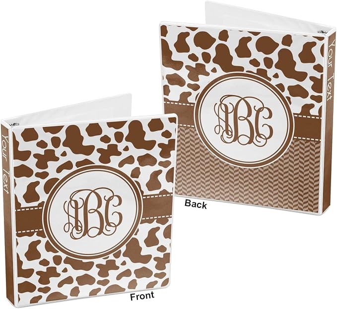 Personalized Cow Print 3-Ring Binder - 1 inch