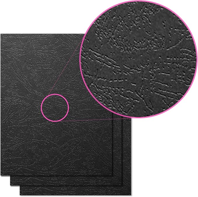 HOUYEE 100 Pack 12 Mil Paper Binding Covers, 90 lb Leather Texture, Black | Binding Presentation Covers, 8.5x11 Inches, Letter Size, Un-Punched, for Office School